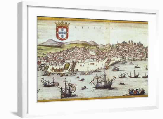 View of Lisbon-Abraham Ortelius-Framed Art Print