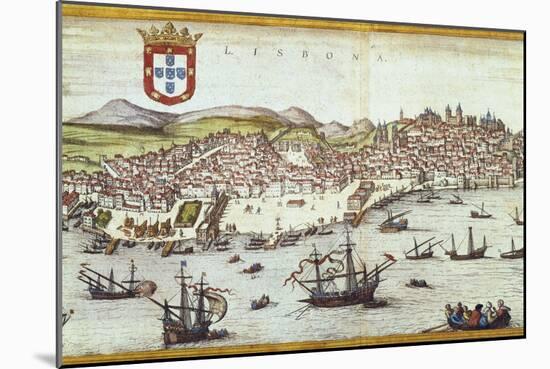 View of Lisbon-Abraham Ortelius-Mounted Art Print