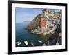 View of little harbor of Riomaggiore, La Spezia, Liguria, Italy-null-Framed Photographic Print