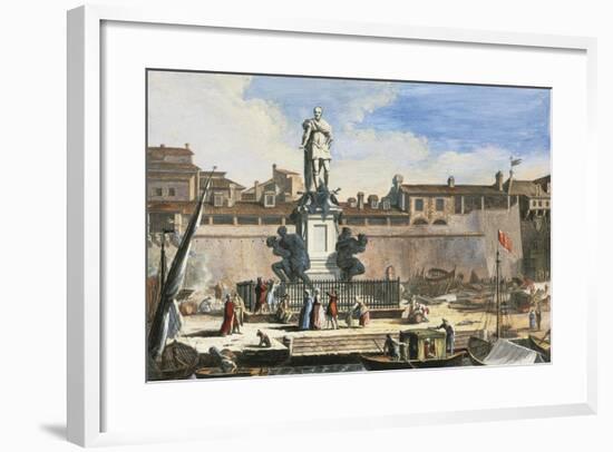 View of Livorno: Quattro Mori Monument-null-Framed Giclee Print