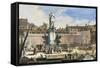 View of Livorno: Quattro Mori Monument-null-Framed Stretched Canvas