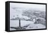 View of Livorno Showing the Lighthouse Beacon and the Port, Italy-null-Framed Stretched Canvas