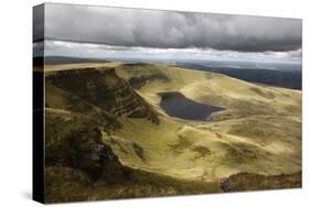 View of Llyn Y Fan Fach, Black Mountain, Llanddeusant-Stuart Black-Stretched Canvas