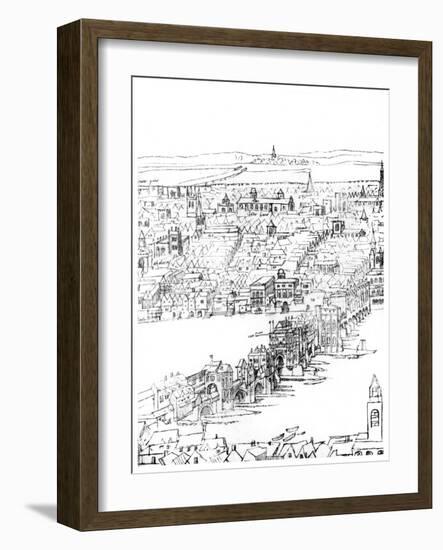 View of London, 16th Century-Anthonis van den Wyngaerde-Framed Giclee Print