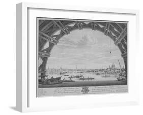 View of London and the River Thames from under Westmister Bridge, 1747-Remigius Parr-Framed Giclee Print