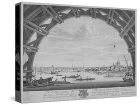 View of London and the River Thames from under Westmister Bridge, 1747-Remigius Parr-Stretched Canvas