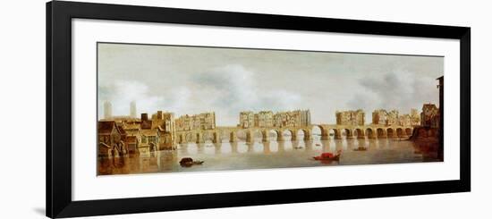 View of London Bridge, C.1632 (Oil on Panel)-Claude de Jongh-Framed Premium Giclee Print