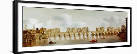 View of London Bridge, C.1632 (Oil on Panel)-Claude de Jongh-Framed Premium Giclee Print