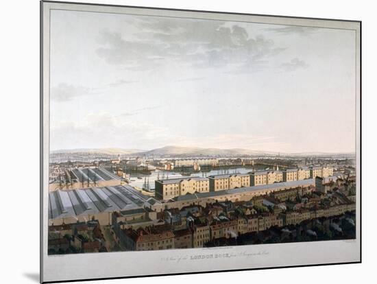 View of London Docks, 1816-Daniel Havell-Mounted Giclee Print