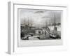 View of London Docks Looking West, Wapping, 1831-MJ Starling-Framed Giclee Print