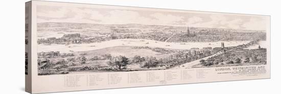 View of London from Southwark, 1543-Nathaniel Whittock-Stretched Canvas