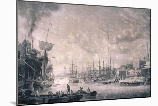 View of London from the East, 1793-Robert Dodd-Mounted Giclee Print