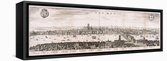 View of London from the South, 1638-Matthaus Merian-Framed Stretched Canvas