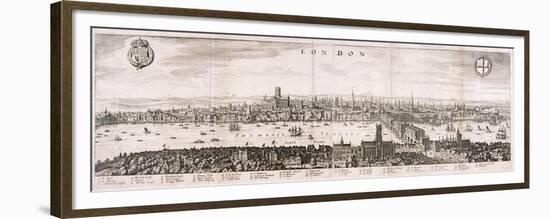 View of London from the South, 1638-Matthaus Merian-Framed Premium Giclee Print