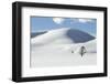 View of lone tree and snow drifts, Wyoming, USA, February-Paul Hobson-Framed Photographic Print