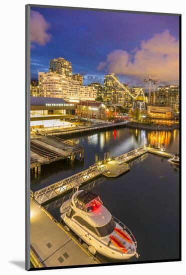 View of Lonsdale Quay in North Vancouver at dusk, Vancouver, British Columbia, Canada, North Americ-Frank Fell-Mounted Photographic Print