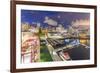 View of Lonsdale Quay in North Vancouver at dusk, Vancouver, British Columbia, Canada, North Americ-Frank Fell-Framed Photographic Print