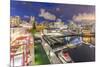 View of Lonsdale Quay in North Vancouver at dusk, Vancouver, British Columbia, Canada, North Americ-Frank Fell-Mounted Photographic Print