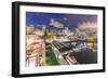 View of Lonsdale Quay in North Vancouver at dusk, Vancouver, British Columbia, Canada, North Americ-Frank Fell-Framed Photographic Print