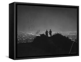 View of Los Angeles by Night from the Hills Above City-Alfred Eisenstaedt-Framed Stretched Canvas