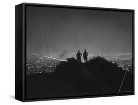 View of Los Angeles by Night from the Hills Above City-Alfred Eisenstaedt-Framed Stretched Canvas