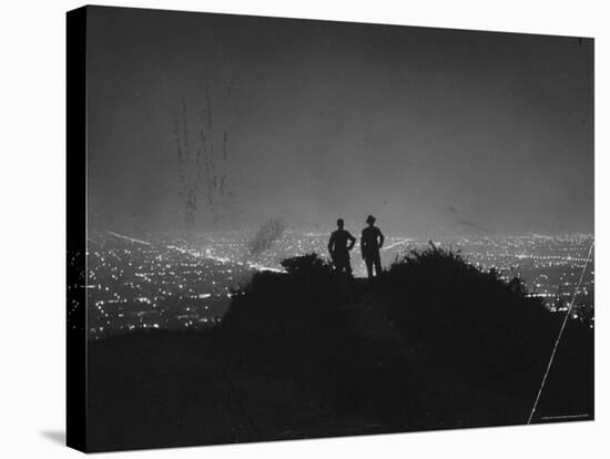 View of Los Angeles by Night from the Hills Above City-Alfred Eisenstaedt-Stretched Canvas