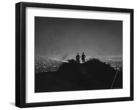 View of Los Angeles by Night from the Hills Above City-Alfred Eisenstaedt-Framed Photographic Print