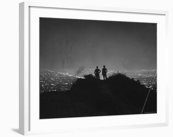 View of Los Angeles by Night from the Hills Above City-Alfred Eisenstaedt-Framed Photographic Print