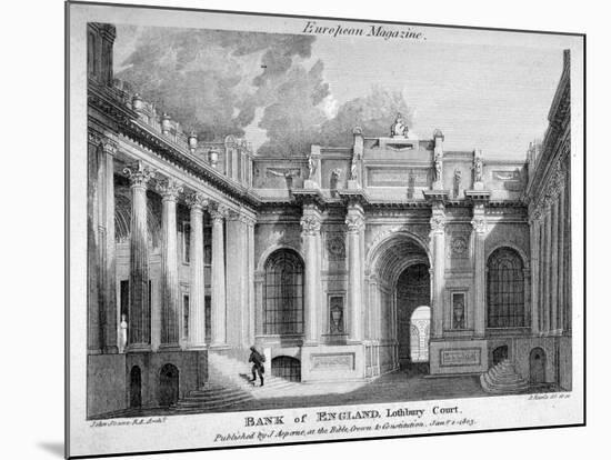View of Lothbury Court, the Bank of England. City of London, 1803-Samuel Rawle-Mounted Giclee Print