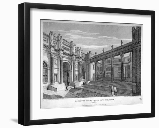 View of Lothbury Court, the Bank of England. City of London, 1809-J Burnett-Framed Giclee Print