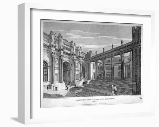 View of Lothbury Court, the Bank of England. City of London, 1809-J Burnett-Framed Giclee Print