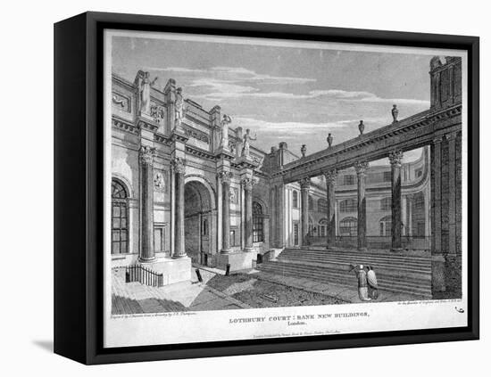 View of Lothbury Court, the Bank of England. City of London, 1809-J Burnett-Framed Stretched Canvas