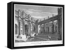 View of Lothbury Court, the Bank of England. City of London, 1809-J Burnett-Framed Stretched Canvas