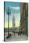 View of Lower Market St showing Ferry Tower - San Francisco, CA-Lantern Press-Stretched Canvas