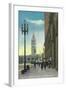 View of Lower Market St showing Ferry Tower - San Francisco, CA-Lantern Press-Framed Art Print