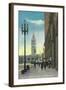 View of Lower Market St showing Ferry Tower - San Francisco, CA-Lantern Press-Framed Art Print