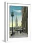 View of Lower Market St showing Ferry Tower - San Francisco, CA-Lantern Press-Framed Art Print