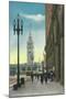 View of Lower Market St showing Ferry Tower - San Francisco, CA-Lantern Press-Mounted Art Print