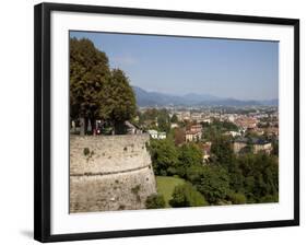View of Lower Town from Upper Town Wall, Bergamo, Lombardy, Italy, Europe-Frank Fell-Framed Photographic Print