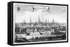 View of Lubeck-Matthaus Merian-Framed Stretched Canvas