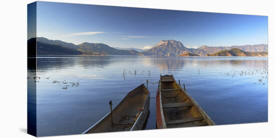 View of Lugu Lake, Yunnan, China-Ian Trower-Stretched Canvas