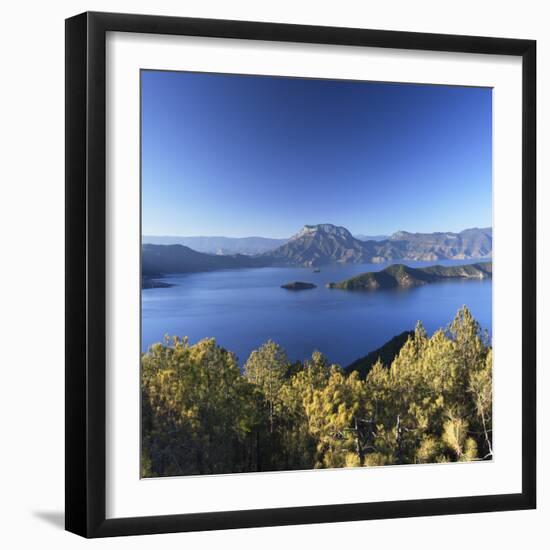 View of Lugu Lake, Yunnan, China-Ian Trower-Framed Photographic Print