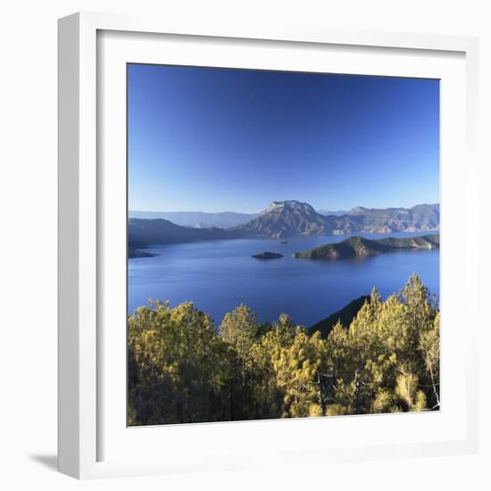 View of Lugu Lake, Yunnan, China-Ian Trower-Framed Photographic Print