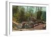 View of Lumberjacks, Logging Scene - Sterling, CA-Lantern Press-Framed Art Print