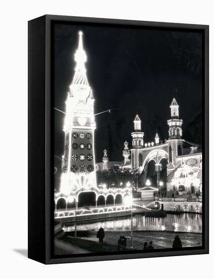 View of Luna Park at Night-null-Framed Stretched Canvas