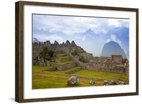 View of Machu Picchu in the Vilcanota Mountain Range in South-Central Peru-Sergio Ballivian-Framed Photographic Print