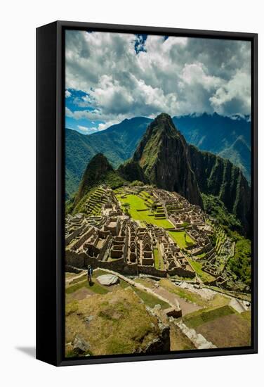 View of Machu Picchu Ruins, UNESCO World Heritage Site, Peru, South America-Laura Grier-Framed Stretched Canvas