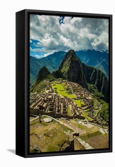 View of Machu Picchu Ruins, UNESCO World Heritage Site, Peru, South America-Laura Grier-Framed Stretched Canvas