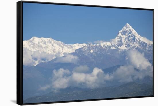 View of Machupuchara, Himalayas, Pokara, Nepal, Asia-Jane Sweeney-Framed Stretched Canvas