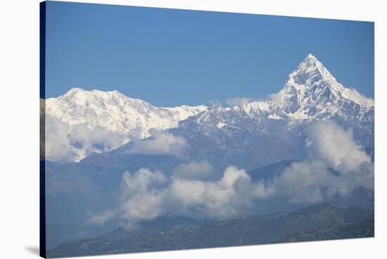 View of Machupuchara, Himalayas, Pokara, Nepal, Asia-Jane Sweeney-Stretched Canvas